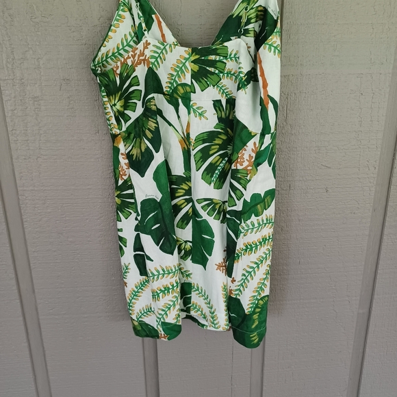 Farm Rio Tropical Forest Linen Mini Dress Size XL Women Boho Sleeveless V Neck Farm Rio Tropical Forest Linen Mini Dress Size XL Women Boho Sleeveless V Neck